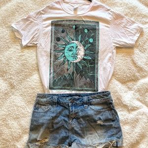 *SOLD*trendy women's sun&moon tee shirt